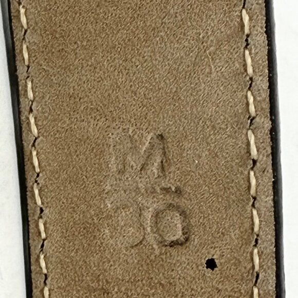 Vtg Brighton Croc Embossed Leather Belt Silver Buckle Size Med Approx 28 - 32” - Picture 9 of 11